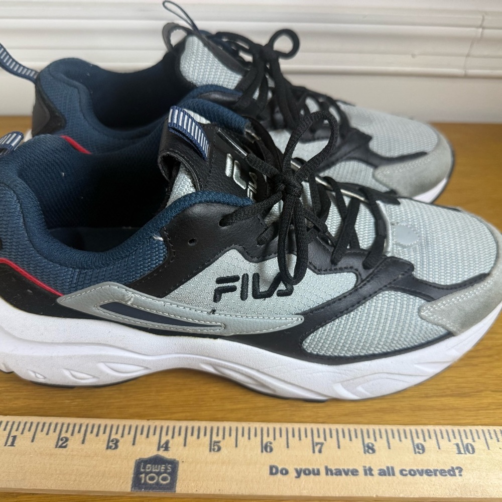 Fila Black, Gray, and White Athletic Shoes
